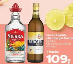 SuperBrugsen Sierra Tequila eller Berger Pastis tilbud