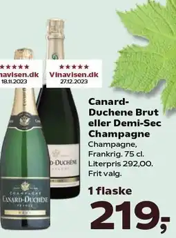 SuperBrugsen Canard-Duchene Brut eller Demi-Sec Champagne tilbud