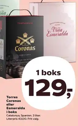 SuperBrugsen Torres Coronad eller Esmeralda i boks tilbud