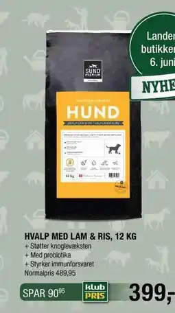 Land & Fritid HVALP MED LAM OG RIS, 12 KG tilbud