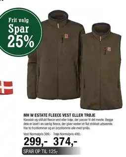 Land & Fritid MH W ESTATE FLEECE VEST ELLER TRØJE tilbud
