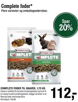 Land & Fritid COMPLETE FODER TIL GNAVER, 1,75 KG tilbud