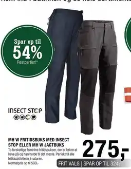 Land & Fritid MH W FRITIDSBUKS MED INSECT STOP ELLER MH W JAGTBUKS tilbud