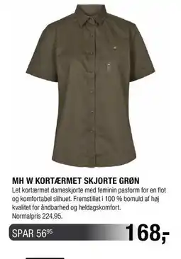 Land & Fritid MH W KORTÆRMET SKJORTE GRØN tilbud