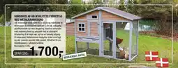 HØNSEHUS AF HØJKVALITETS FYRRETRÆ MED METALRAMMEBUND