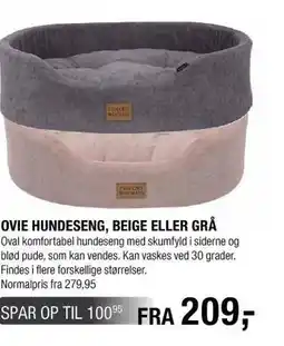 Land & Fritid OVIE HUNDESENG BEIGE ELLER GRÅ tilbud