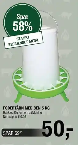 Land & Fritid FODERTRÅN MED BEN 5 KG tilbud