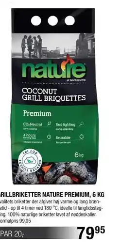 Land & Fritid GRILLBRIKETTER NATURE PREMIUM 6 KG tilbud