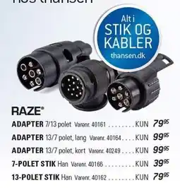 Thansen ADAPTER, 7-POLET STIK ELLER 13-POLET STIK tilbud