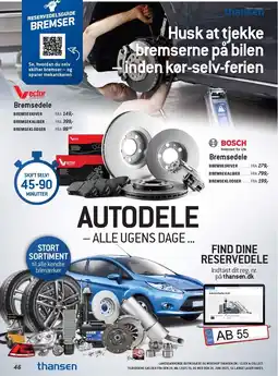 Thansen Vector eller Bosch Bremsedele tilbud