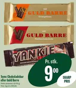 Min Købmand Toms Chokoladebar eller Guld Barre tilbud