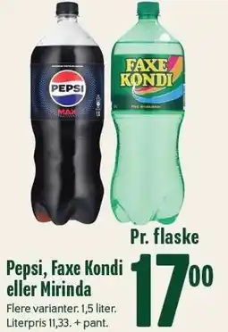 Min Købmand Pepsi, Faxe Kondi eller Mirinda tilbud