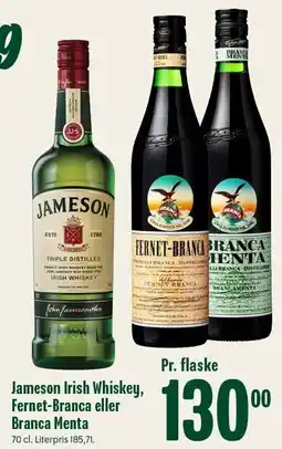 Min Købmand Jameson Irish Whiskey, Fernet-Branca eller Branca Menta tilbud