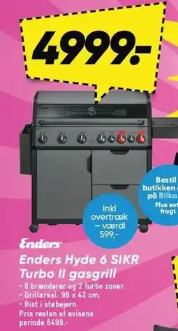 Bilka Enders Hyde 6 SIKR Turbo 11 gasgrill tilbud