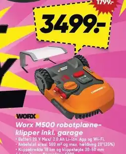 Bilka Worx M500 robotplæneklipper inkl. garage tilbud