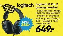 Bilka Logitech G Pro X gaming headset tilbud