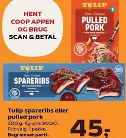 SuperBrugsen Tulip spareribs eller pulled pork tilbud