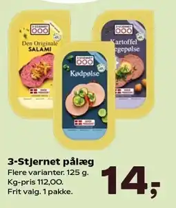 SuperBrugsen 3-Stjernet pålæg tilbud