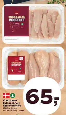 SuperBrugsen Coop dansk kyllingebryst eller inderfilet tilbud