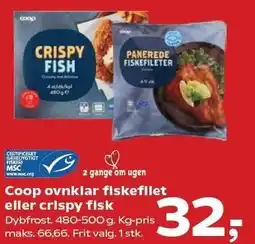 SuperBrugsen Coop ovnklar fiskefilet eller crispy fisk tilbud