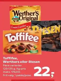 SuperBrugsen Toffifee, Werthers eller Riesen tilbud
