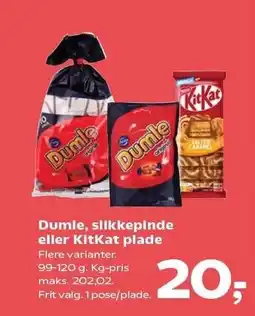SuperBrugsen Dumle, slikkepinde eller KitKat plade tilbud