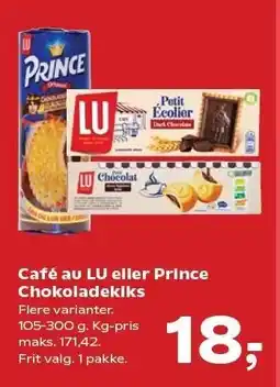 SuperBrugsen Café au LU eller Prince Chokoladekiks tilbud