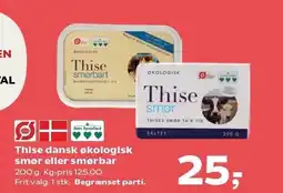 SuperBrugsen Thise dansk økologisk smør eller smørbar tilbud