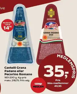 SuperBrugsen Castelli Grana Padano eller Pecorino Romano tilbud