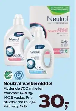SuperBrugsen Neutral vaskemiddel tilbud