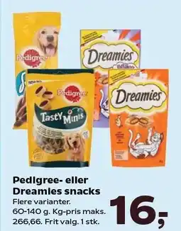 SuperBrugsen Pedigree- eller Dreamies snacks tilbud