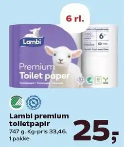 SuperBrugsen Lambi premium toiletpapir tilbud
