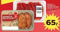SuperBrugsen Marineret kyllingebryst bbq eller marineret koteletter paprika tilbud