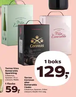 SuperBrugsen Torres Coronas eller Esmeralda i boks tilbud