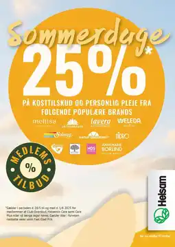 Helsam 25% PÅ KOSTTILSKUD OG PERSONLIG PLEJE tilbud