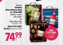 Citti Faustino Rivero Bianco, Rosé eller Tinto VdM tilbud
