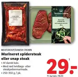 Lidl Marineret spidersteak eller snap steak tilbud