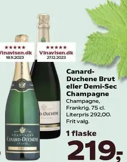 Kvickly Canard-Duchene Brut eller Demi-Sec Champagne tilbud