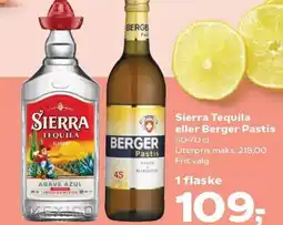 Kvickly Sierra Tequila eller Berger Pastis tilbud