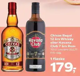 Kvickly Chivas Regal 12 års Whisky eller Havana Club 7 års Rom tilbud