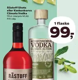 Kvickly Råstoff Shots eller Koskenkorva Climate Vodka tilbud