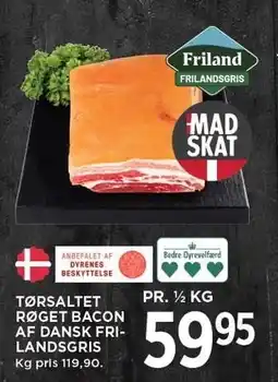 MENY TØRSALTET RØGET BACON AF DANSK FRILANDSGRIS tilbud