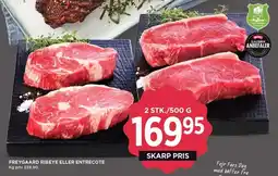MENY FREYGAARD RIBEYE ELLER ENTRECOTE tilbud