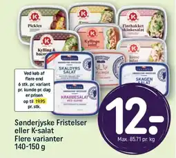 REMA 1000 GRAASTEN Sønderjyske Fristelser eller K-salat tilbud