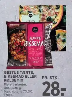 MENY GESTUS TÆRTE, BIKSEMAD ELLER PØLSEMIX tilbud
