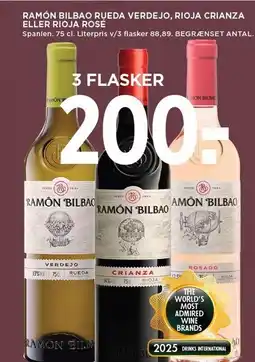 MENY RAMÓN BILBARO RUEDA VERDEJO, RIOJA CRIANZA ELLER RIOJA ROSÉ tilbud
