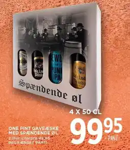 MENY ONE PINT GAVEÆSKE MED SPÆNDENDE ØL tilbud