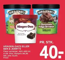 MENY HÄAGEN-DAZS ELLER BEN & JERRY'S tilbud