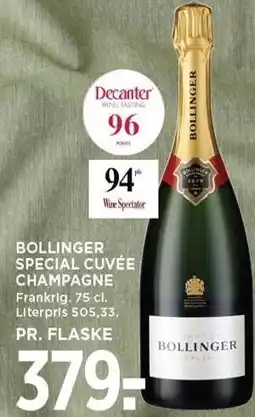 MENY BOLLINGER SPECIAL CUVÉE CHAMPAGNE tilbud