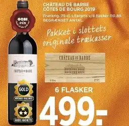 MENY CHÂTEAU DE BARBE CÔTES DE BOURG 2019 tilbud